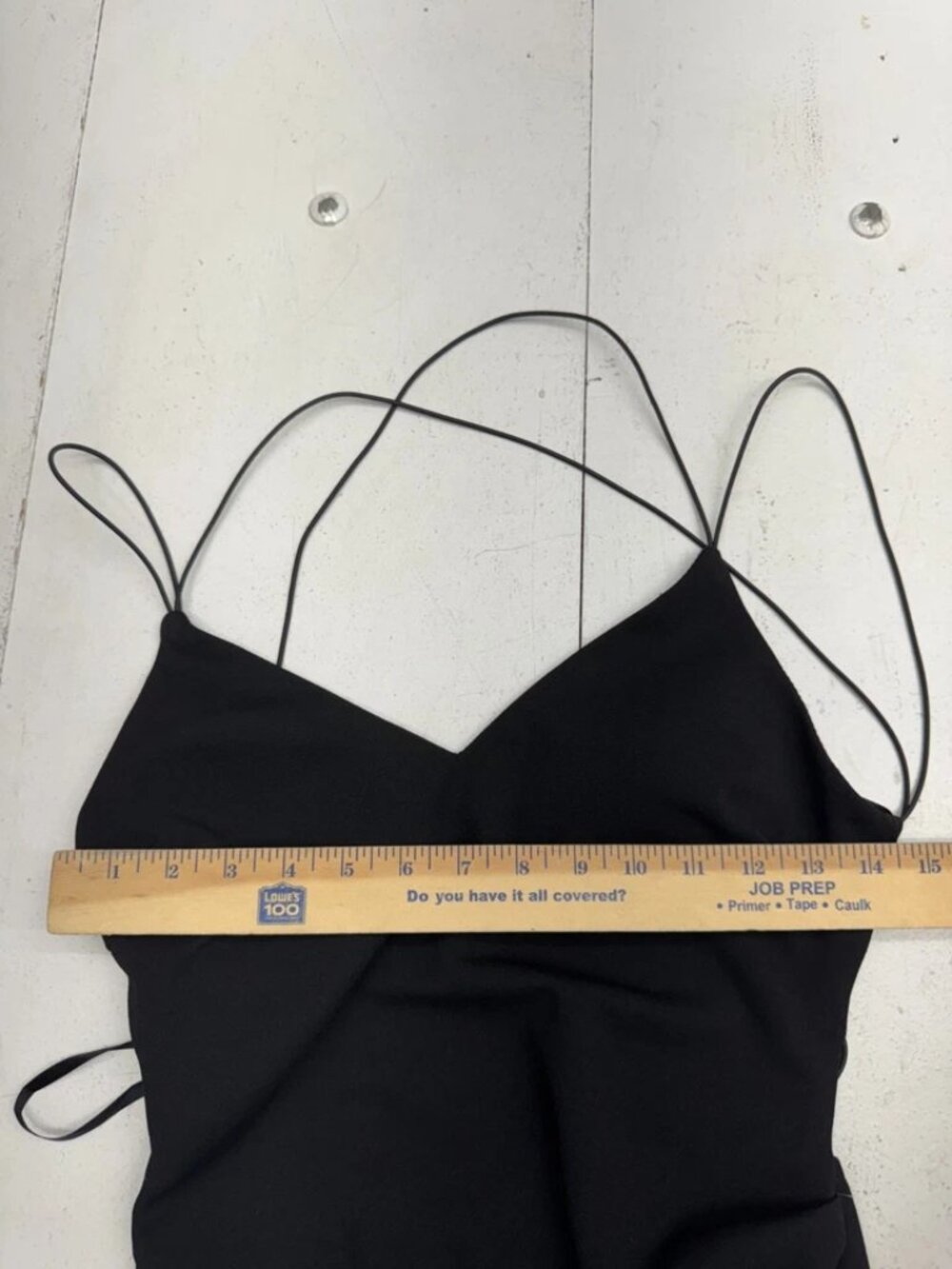 B. Darlin Solid Black Sleeveless Cross Strap Side Slit Slip Dress - Picture 2 of 4